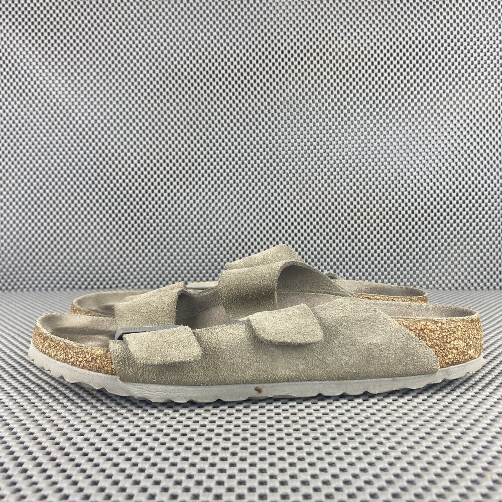 Birkenstock Arizona Sandals Adult 39 L8 M6 Taupe Gray Buckle Made in Germany - Picture 3 of 11